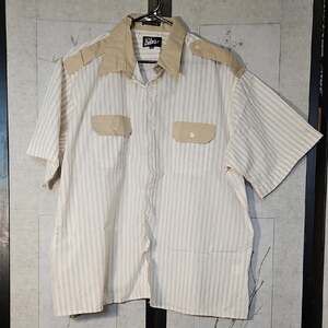 Blair White Casual Button Down Shirt with Tan Accents